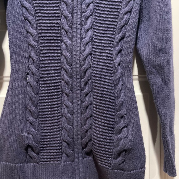 📚Athleta • Navy Hooded Zip Knit Cashmere Blend Jacket - Sz XS - Picture 5 of 5